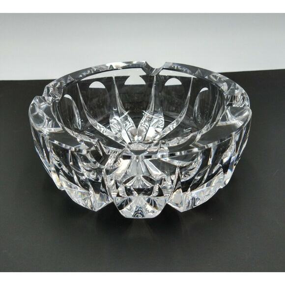 Crystal Ashtray Signed St. Louis - Large 6.75" Heavy